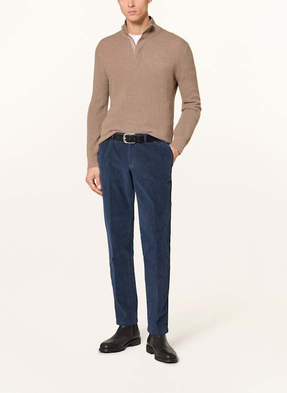 HILTL Pantaloni din velur slim fit ALBASTRU ÎNCHIS