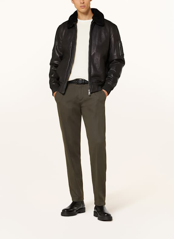 MILESTONE Lederjacke MSTOM SCHWARZ