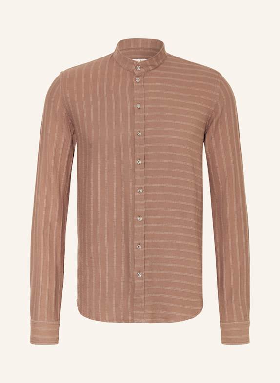 Q1 Manufaktur Hemd Extra Slim Fit mit Stehkragen BRAUN