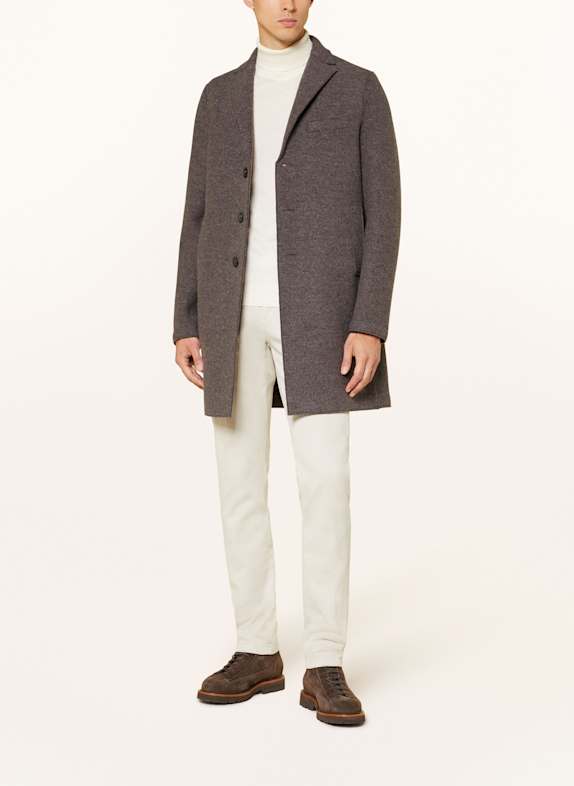 HARRIS WHARF LONDON Wollmantel BRAUN