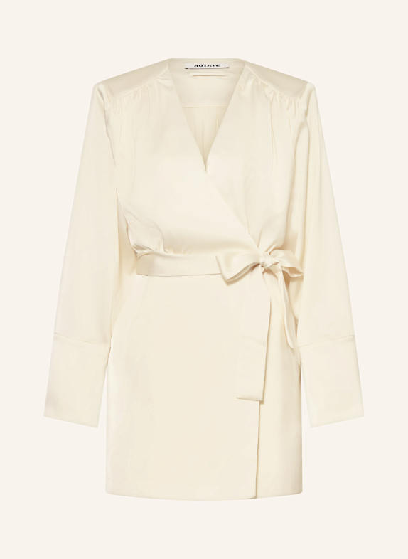 ROTATE Wickelkleid aus Satin CREME
