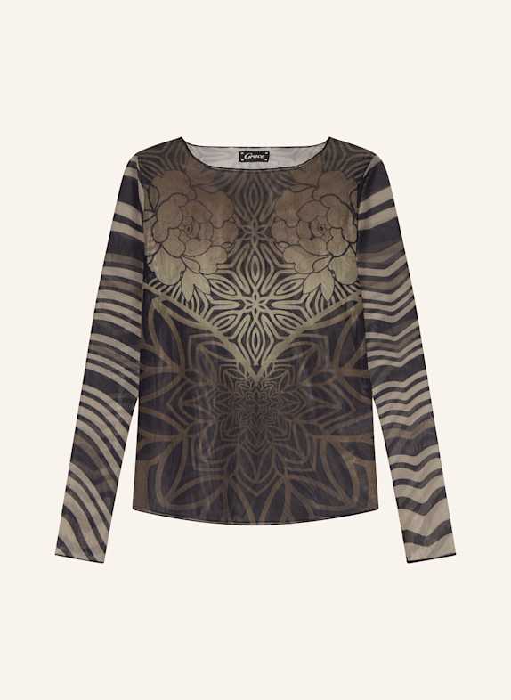 Grace Longsleeve aus Mesh SCHWARZ / BEIGE / BRAUN