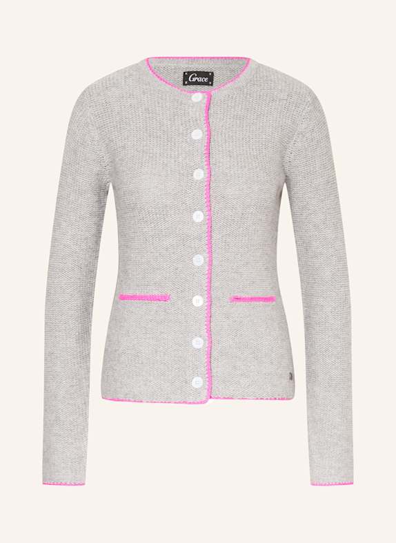 Grace Strickjanker GRAU / NEONPINK