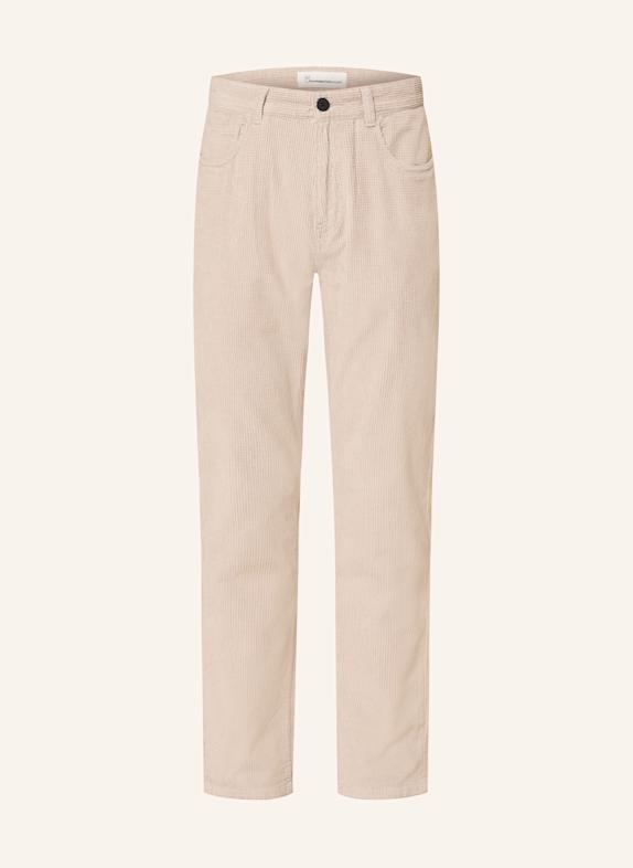 KnowledgeCotton Apparel Corduroy trousers CHUCK Classic Straight Leg Fit LIGHT GRAY
