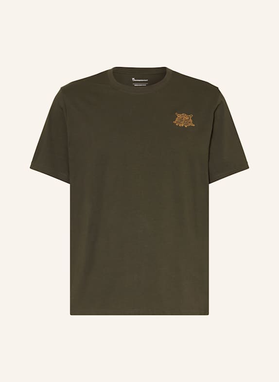 KnowledgeCotton Apparel T-shirt DARK GREEN