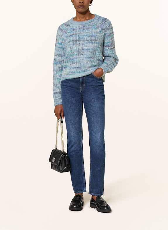 BOSS Sweter z alpaki FIAMBELLA JASNONIEBIESKI / SZARY / JASNOFIOLETOWY