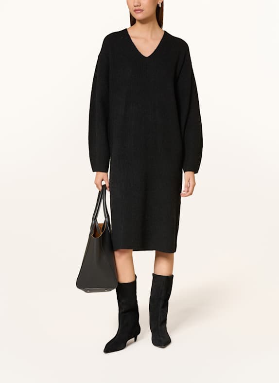 BOSS Stickkleid FUSIL mit Alpaka SCHWARZ