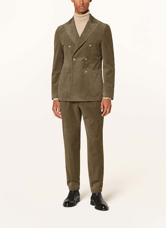 BOSS Marynarka garniturowa HANRY slim fit ze sztruksu KHAKI