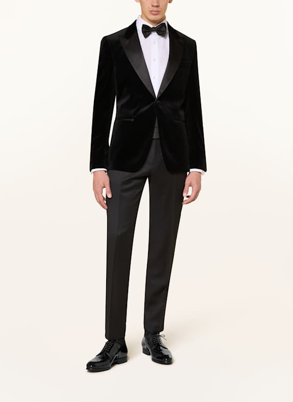 BOSS Smoking-Sakko H-HUTSON-TUX-254 Slim Fit aus Samt SCHWARZ