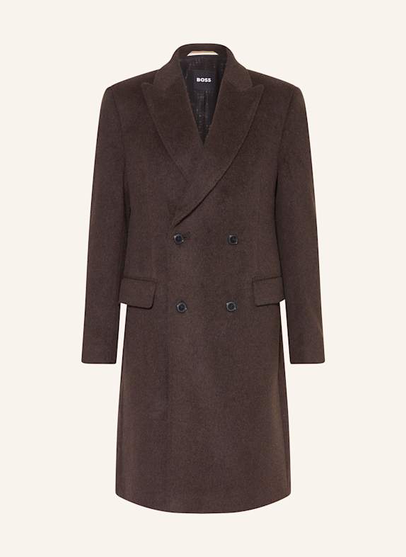 BOSS Alpaka-Mantel HYDE DUNKELBRAUN
