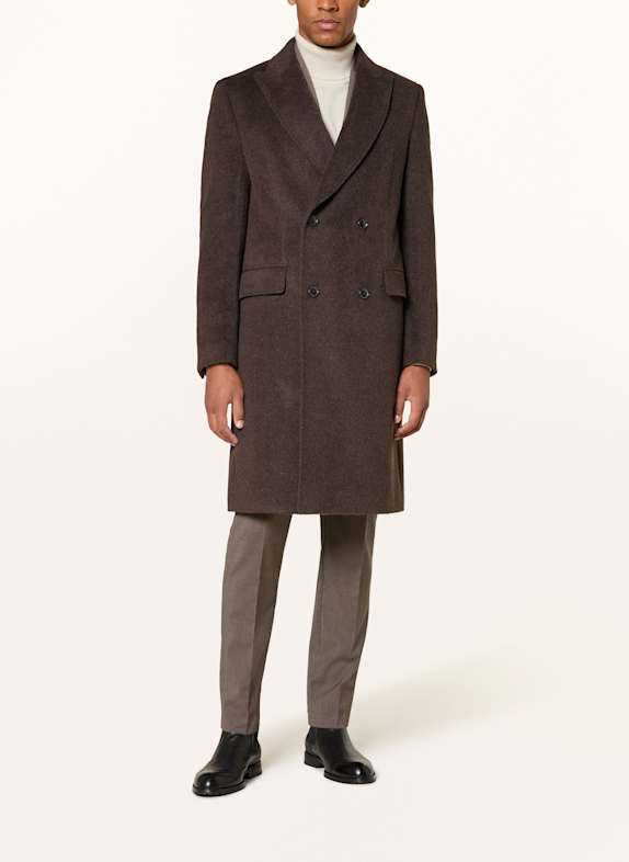 BOSS Alpaka-Mantel HYDE DUNKELBRAUN