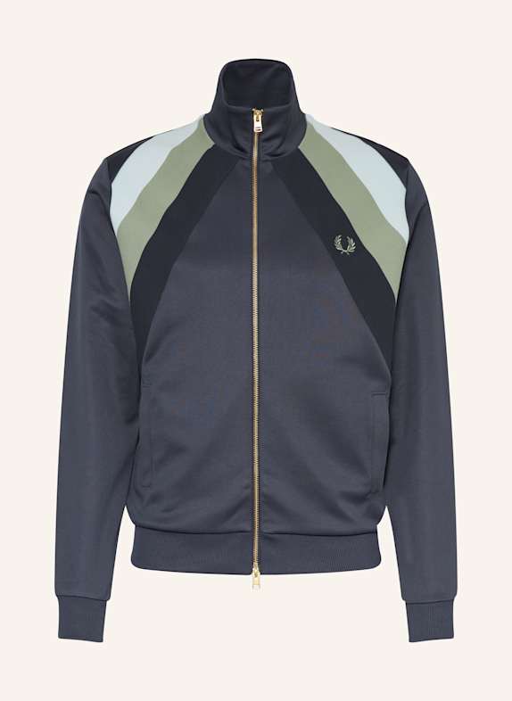 FRED PERRY Sweatjacke DUNKELBLAU/ HELLGRÜN/ HELLBLAU