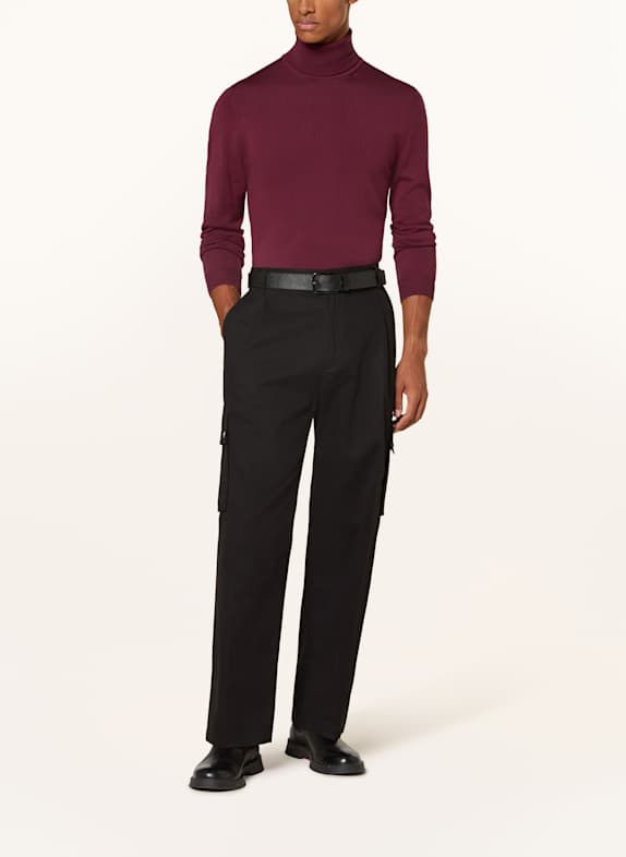 HUGO Rollkragenpullover SAN THOMAS DUNKELROT