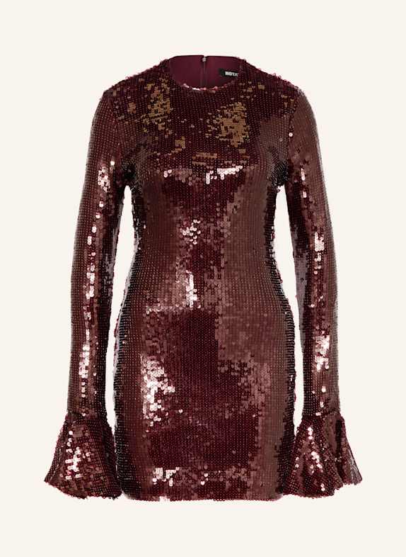 ROTATE Kleid mit Pailletten DUNKELROT
