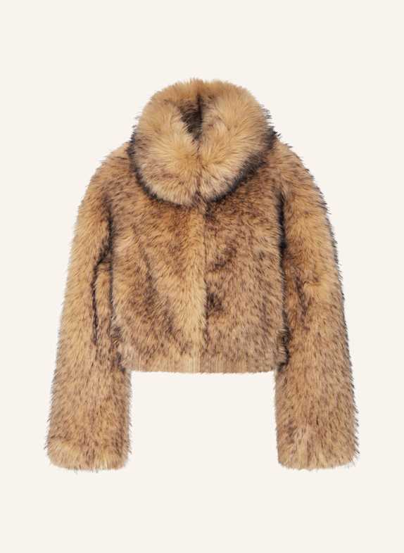 ROTATE Kunstpelz-Jacke HELLBRAUN