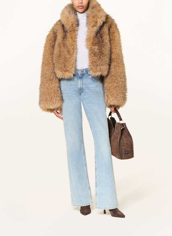 ROTATE Kunstpelz-Jacke HELLBRAUN