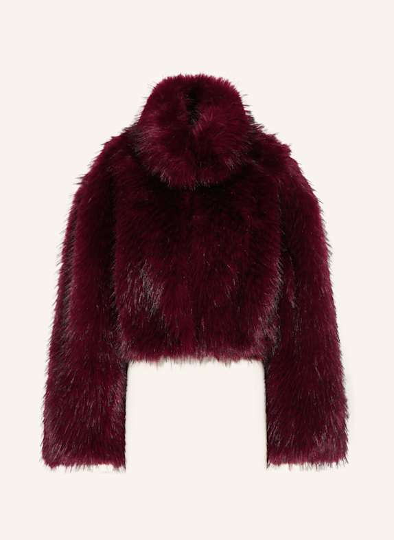 ROTATE Faux fur jacket DARK RED