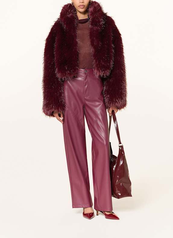 ROTATE Kunstpelz-Jacke DUNKELROT