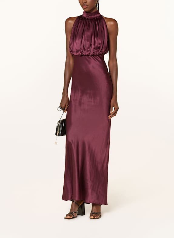 ROTATE Seidenkleid DUNKELROT