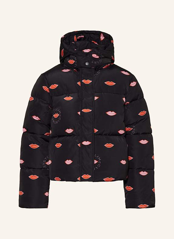 STELLA McCARTNEY KIDS Steppjacke mit abnehmbarer Kapuze SCHWARZ/ ROT