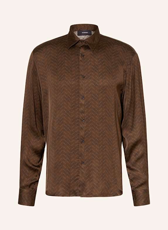 I'M BRIAN Satinhemd Regular Fit DUNKELBRAUN