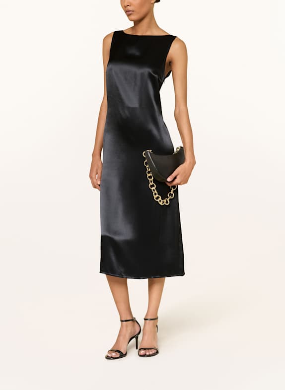 PESERICO Satinkleid SCHWARZ