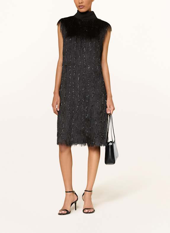 PESERICO Kleid mit Glitzergarn SCHWARZ