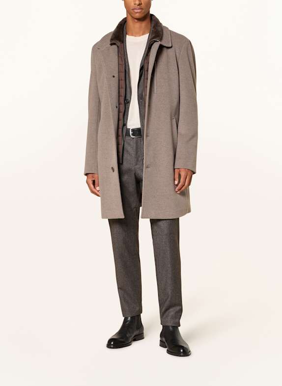 ROY ROBSON Wollmantel mit herausnehmbarer Blende HELLBRAUN