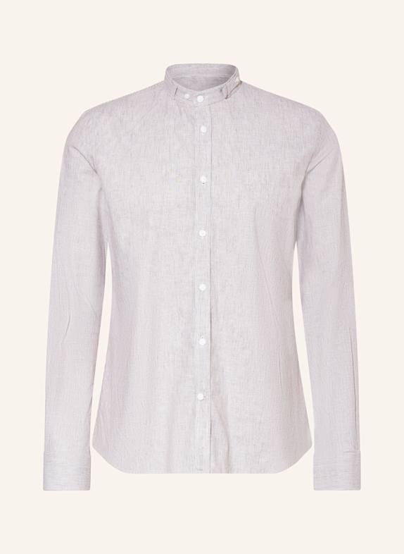 Gottseidank Trachtenhemd LENZ Slim Fit mit Stehkragen BRAUN / HELLGRAU