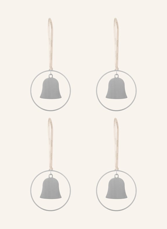 blomus 4er-Set Dekoanhänger KITAI SILBER