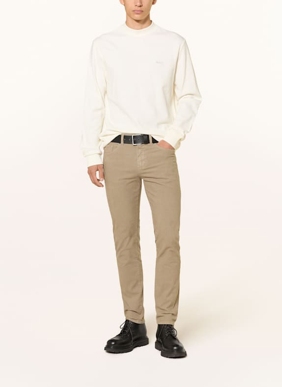 BOSS Spodnie sztruksowe DELAWARE slim fit BEŻOWY