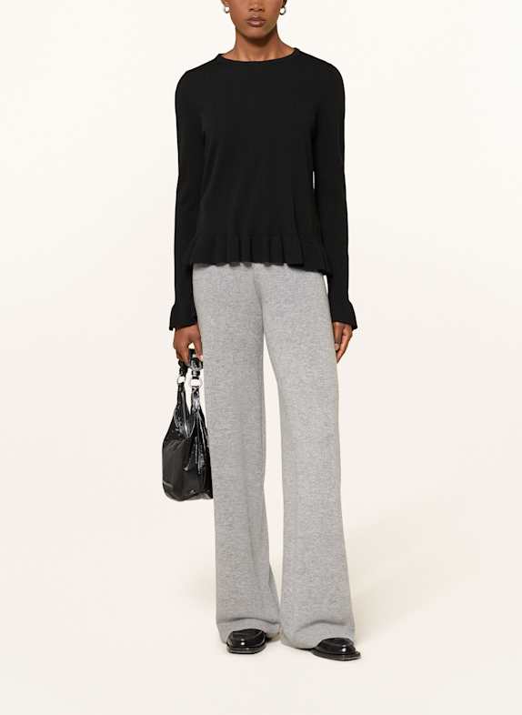 ALLUDE Gebreide broek met kasjmier GRIJS