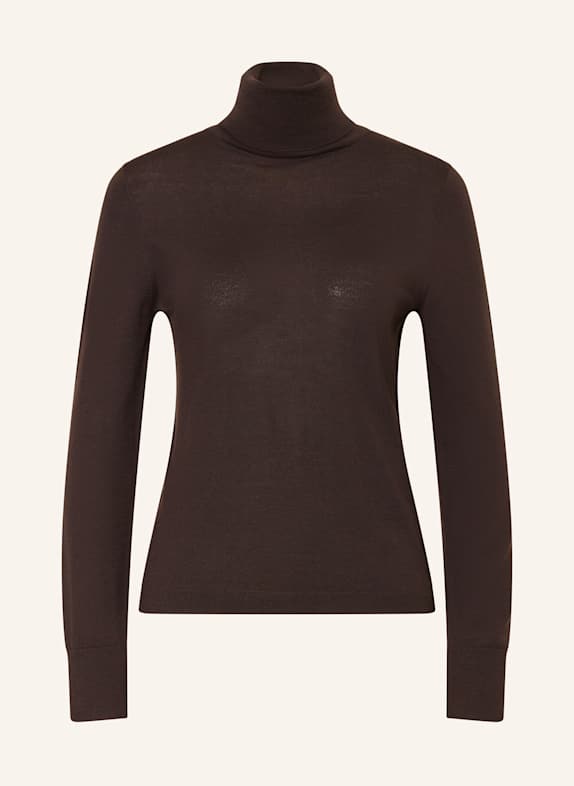 ALLUDE Rollkragenpullover DUNKELBRAUN