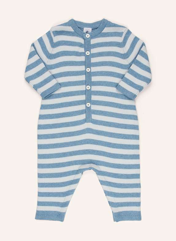 PETIT BATEAU Pletené dupačky MODRÁ / ČERNOŠEDÁ