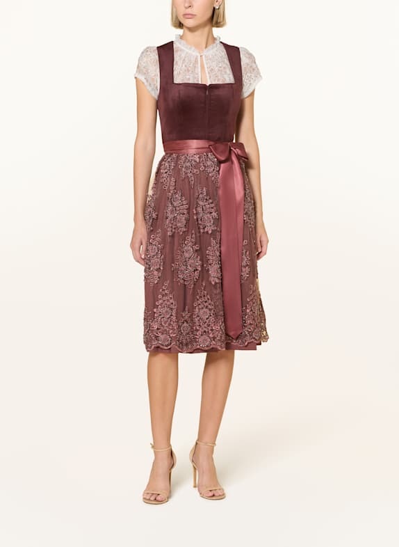 KRÜGER Dirndlblouse JACIRA van kant met ruches ECRU