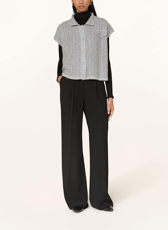 HEMISPHERE Gebreid vest LOOK met kasjmier en glittergaren GRIJS / ZILVER