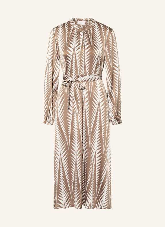 HEMISPHERE Seidenkleid WEISS / GOLD / BRAUN