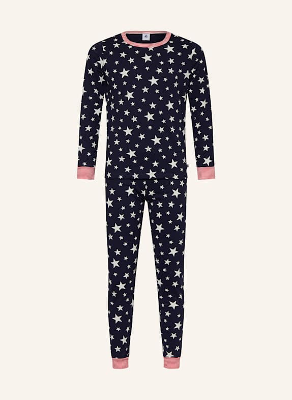 PETIT BATEAU Schlafanzug DUNKELBLAU / WEISS