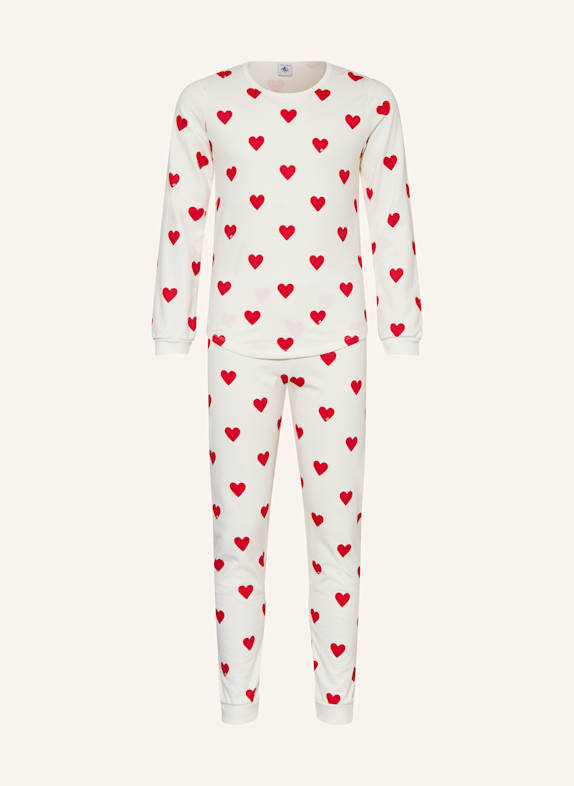 PETIT BATEAU Schlafanzug WEISS / ROT