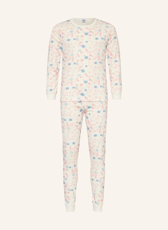 PETIT BATEAU Schlafanzug WEISS / HELLBLAU