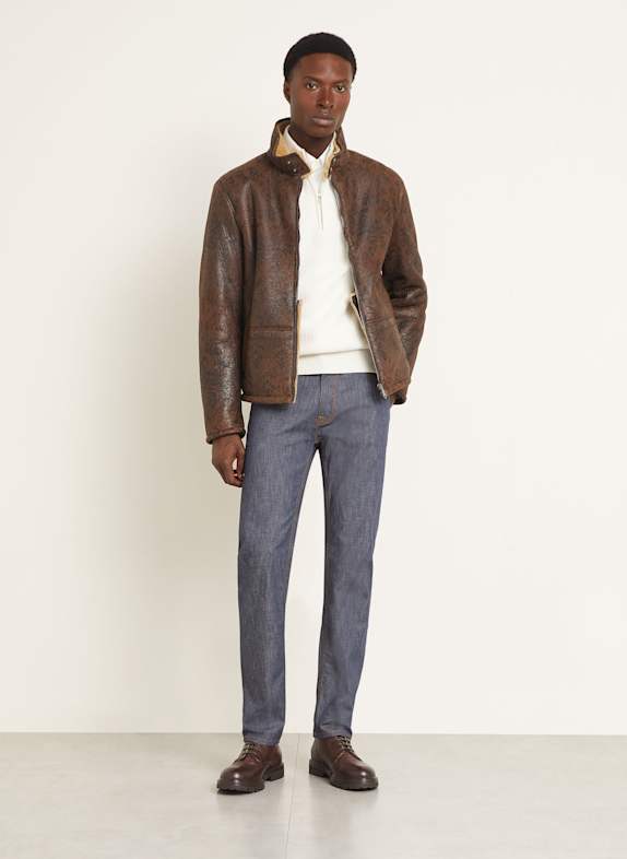 ETRO Lederjacke DUNKELBRAUN / BRAUN