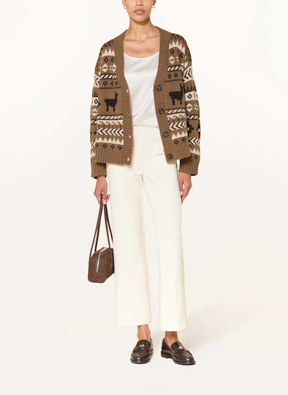 CAMBIO Gebreide broek van bouclé ECRU