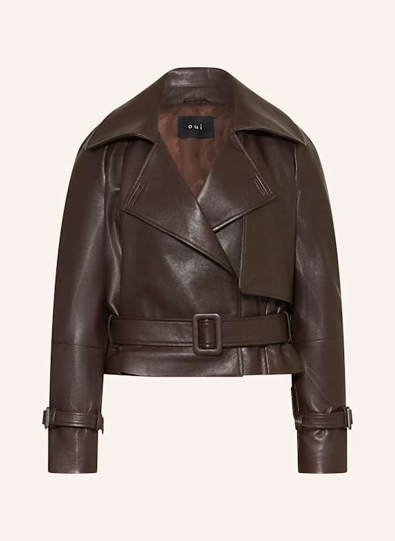 oui Jacke in Lederoptik DUNKELBRAUN