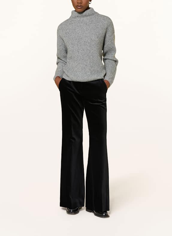 windsor. Marlenehose aus Samt SCHWARZ