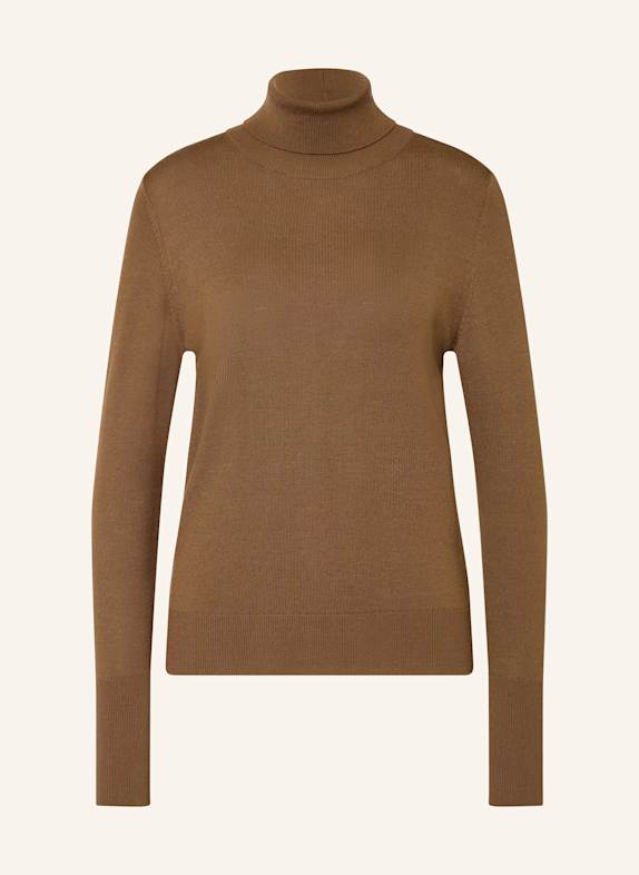 windsor. Rollkragenpullover aus Merinowolle COGNAC