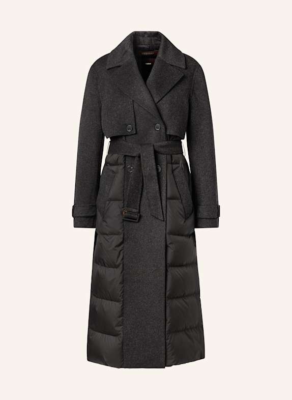 windsor. Daunenmantel im Materialmix DUNKELGRAU / SCHWARZ