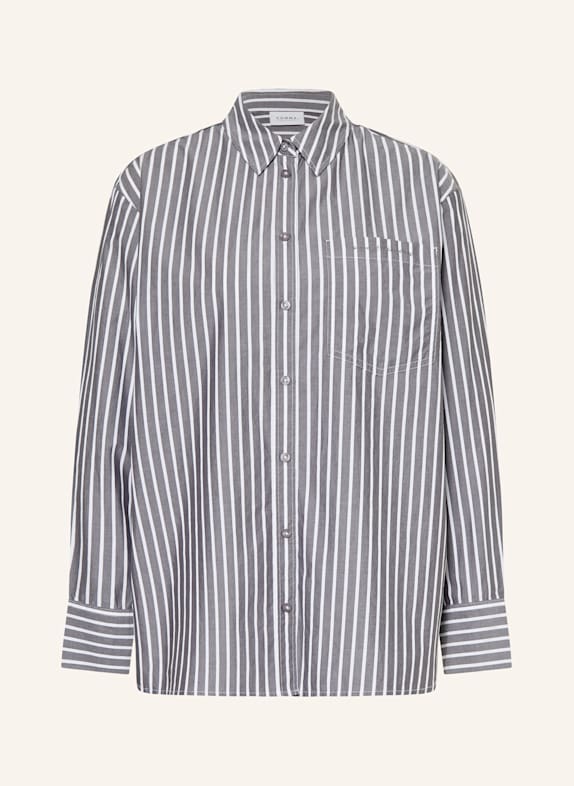 comma casual identity Hemdbluse GRAU / SCHWARZ