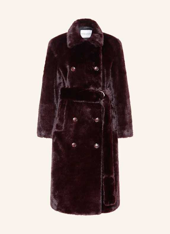 STAND STUDIO Kunstpelz-Mantel JASMINE DUNKELROT