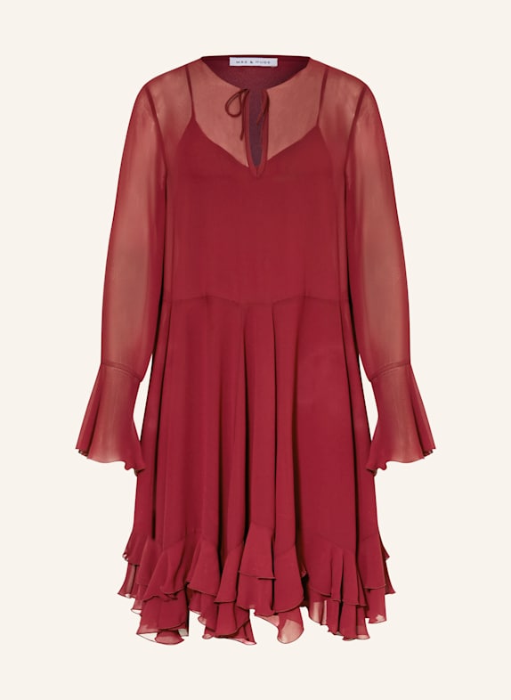 MRS & HUGS Kleid mit Volants DUNKELROT