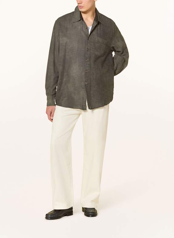 OUR LEGACY Overhemd ABOVE Slightly Oversized Fit DONKERGROEN